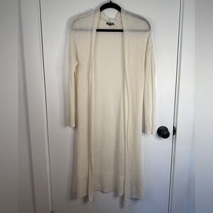 Wild Fable Cream Open Knit Longline Cardigan Lightweight Sheer Duster Boho XS